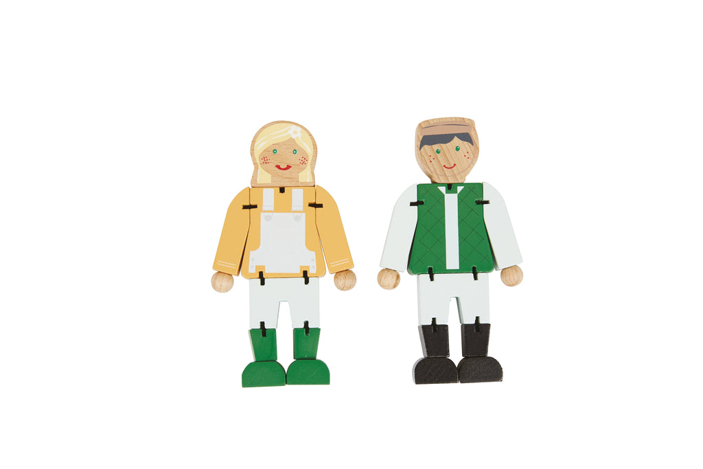 Wooden Tractor Toy & Farmers Set