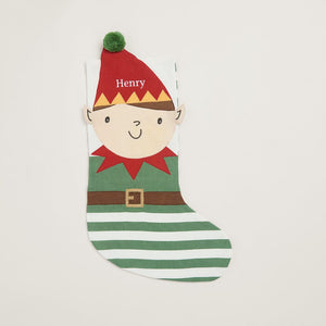 Personalised Christmas Stocking, Jolly Elf