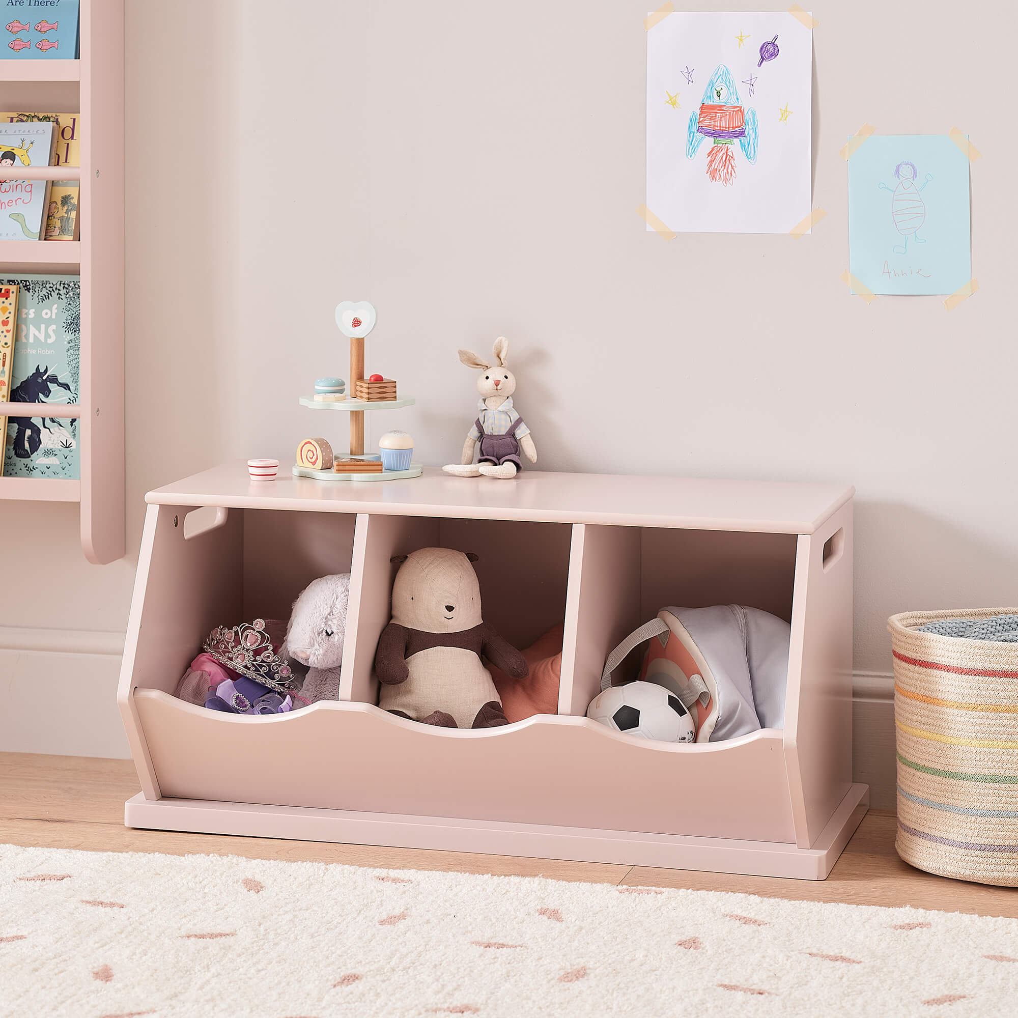 Triple Stacking Storage Trunk, Chalk Pink Great Little Trading