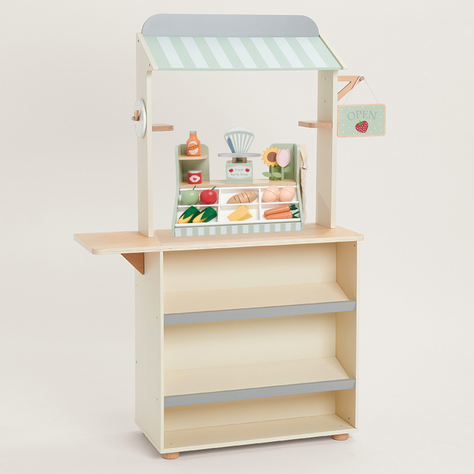 Children's Wooden Play Shop Market Stall - Main Image