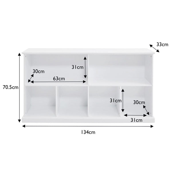 Abbeville Long Shelf Unit, White