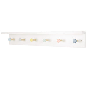 Wooden Peg Rail & Shelf, Colour Pop
