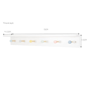 Wooden Peg Rail & Shelf, Colour Pop
