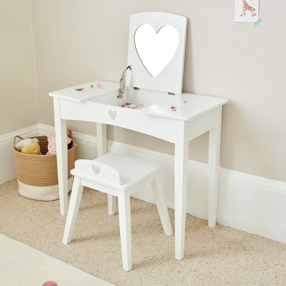 White Sweetheart Kid's Dressing Table Stool