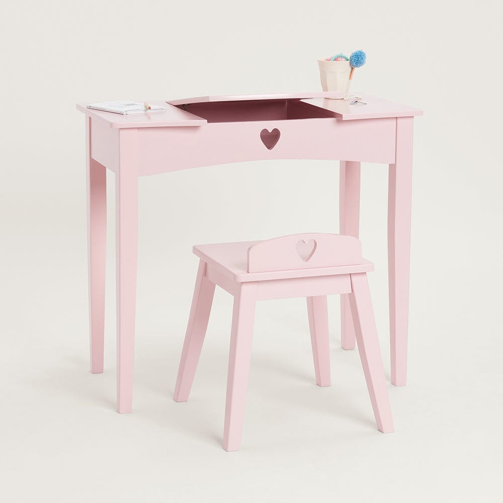 Sweetheart Dressing Table & Stool, Chalk Pink