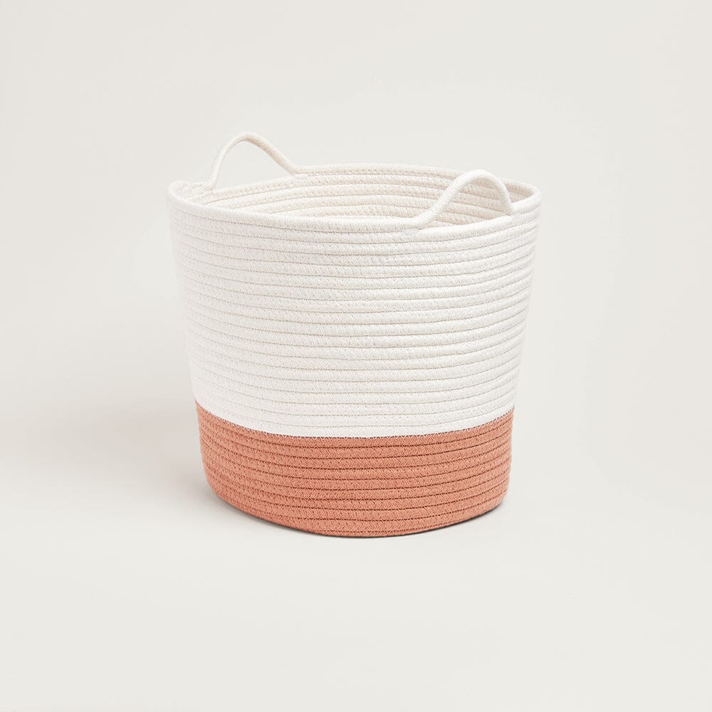 Rope Storage Basket, Ivory and Terracotta
