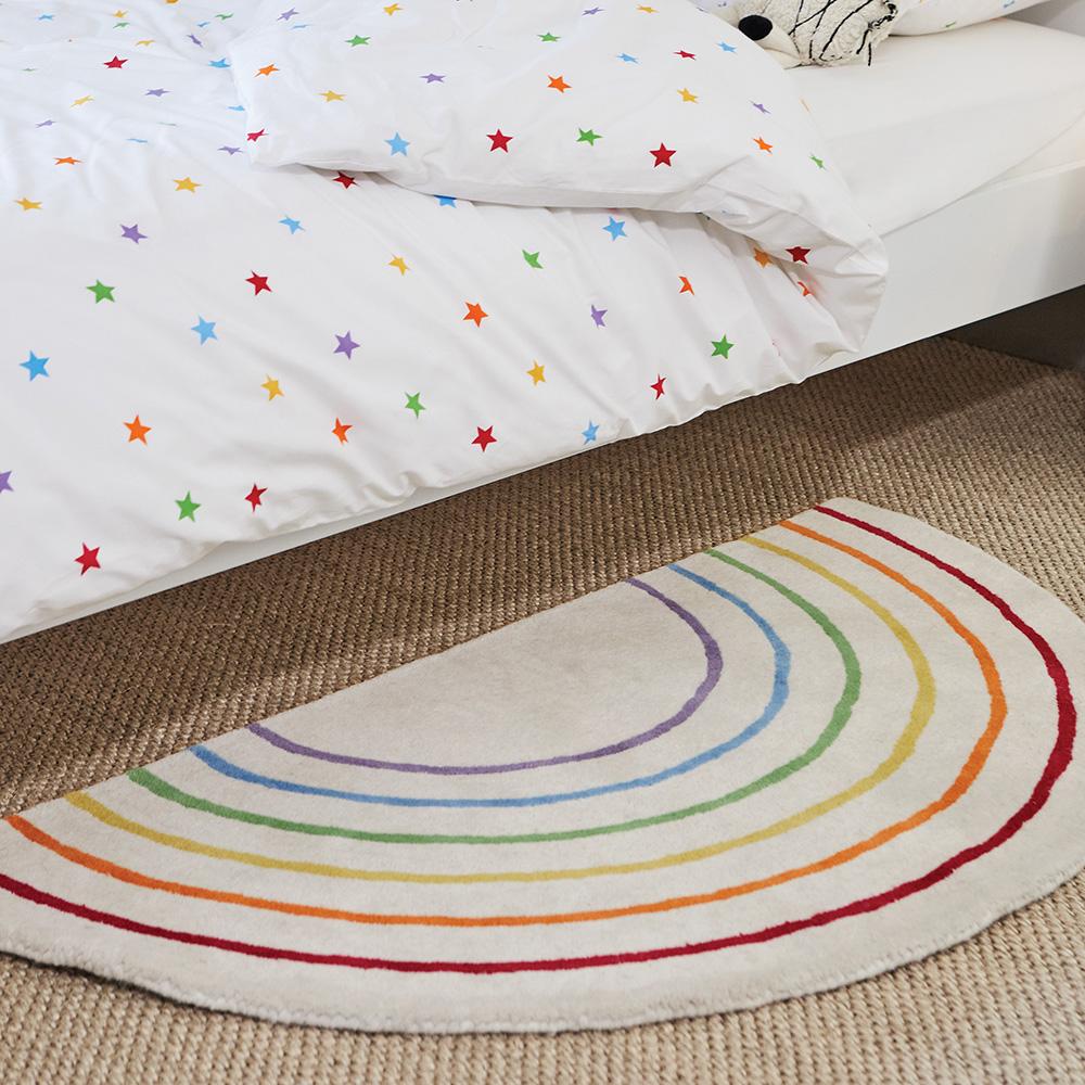 gltc kids rainbow rug, semi circle