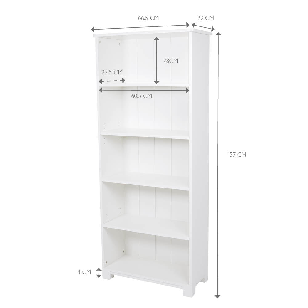 Crompton Tall Bookcase in White