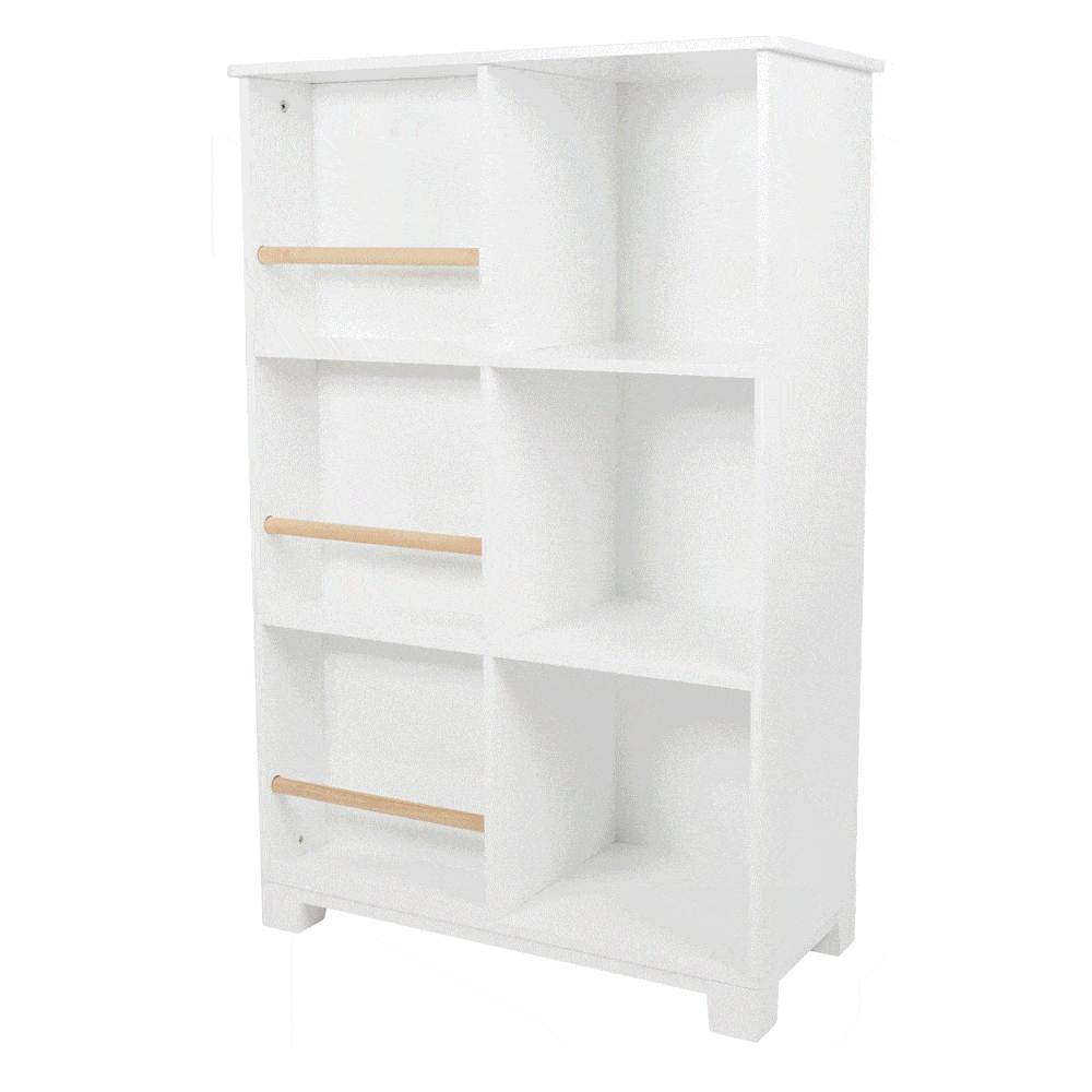 Different compartments of Wonderland Bookcase
