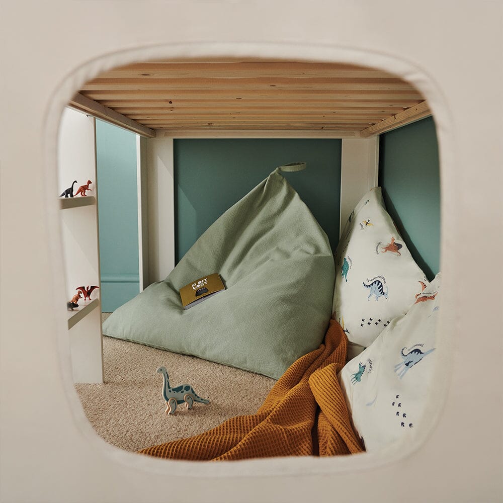 Paddington Mid Sleeper, Natural Bed Curtains