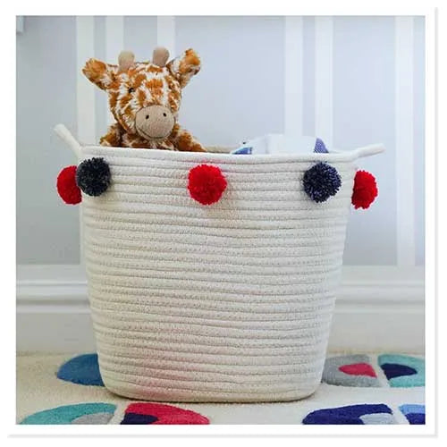 POM POM ROPE STORAGE BASKETS - CRAFT IDEAS