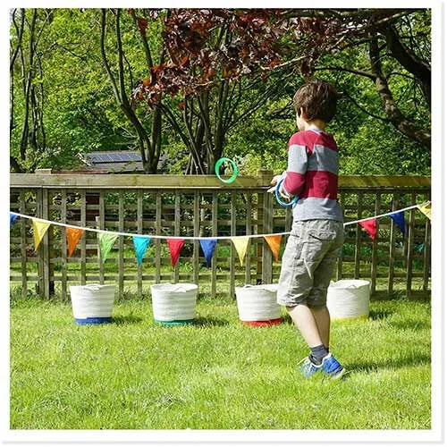 Sorting and playing with the new primary coloured storage baskets