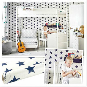 Navy stardust themed bedroom