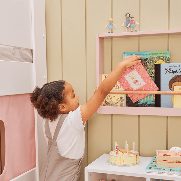Nightingale Book Display Shelf, Chalk Pink