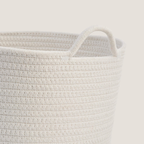Rope Storage Basket, Ivory and Buttercup Yellow