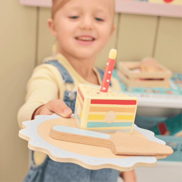 Wooden Rainbow Birthday Cake