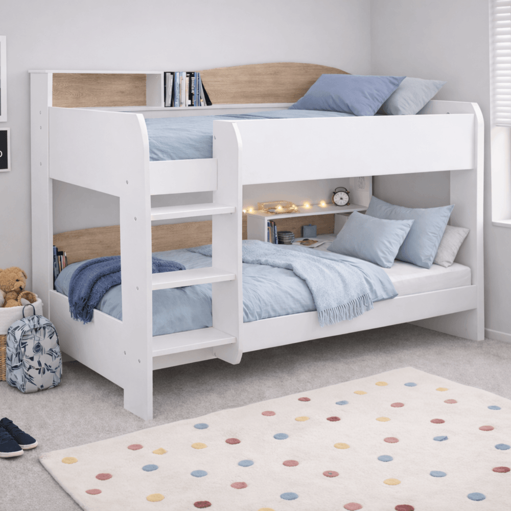 Newton Bunk Bed, White & Oak