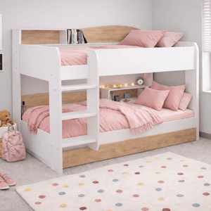 Newton Bunk Bed with Underbed Truckle, White & Oak