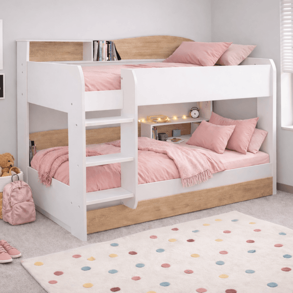 Newton Bunk Bed with Underbed Truckle, White & Oak