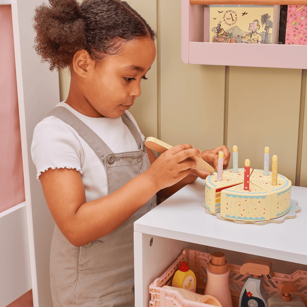 Wooden Rainbow Birthday Cake