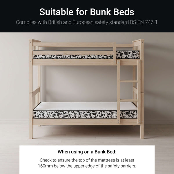 Advanced Pocket Sprung Mattress for Top Bunks & Raised Beds – UK Single