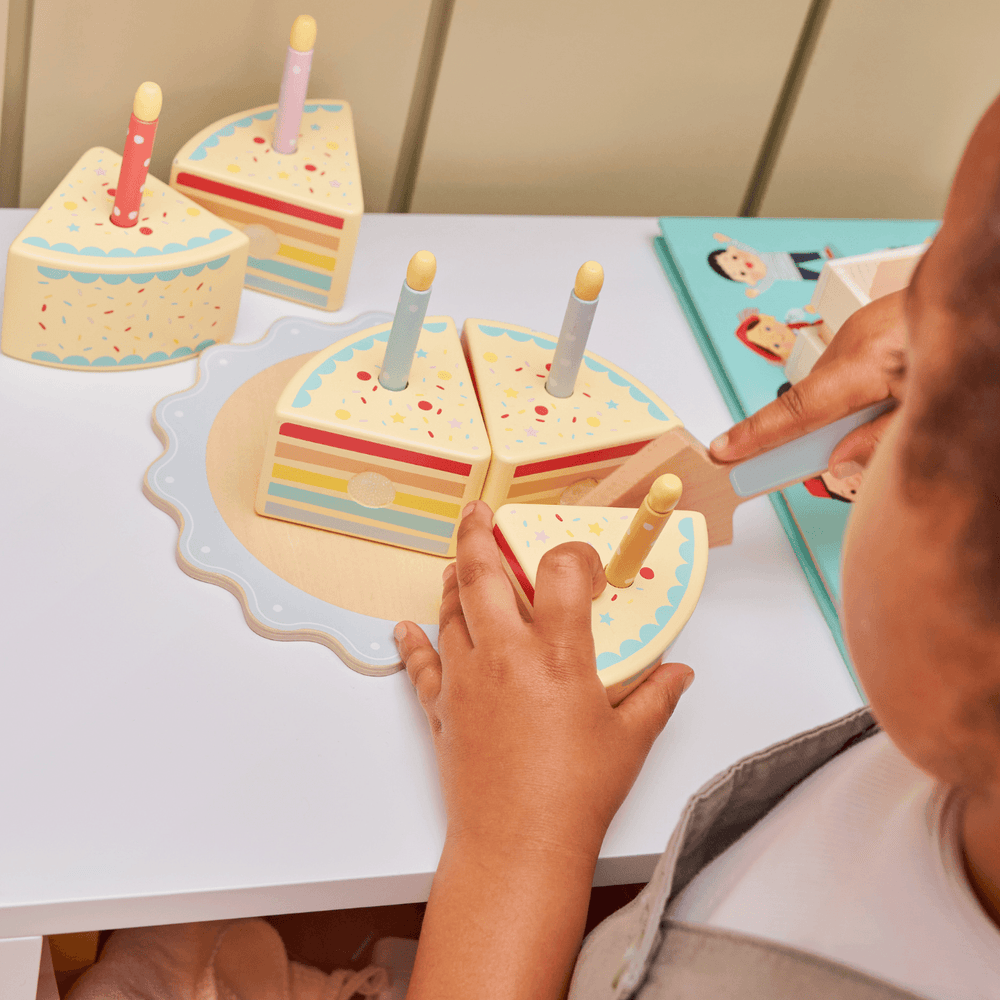 Wooden Rainbow Birthday Cake