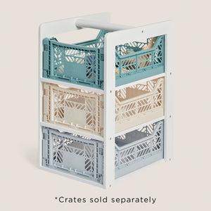 Carter Midi Crate Storage Tower, White