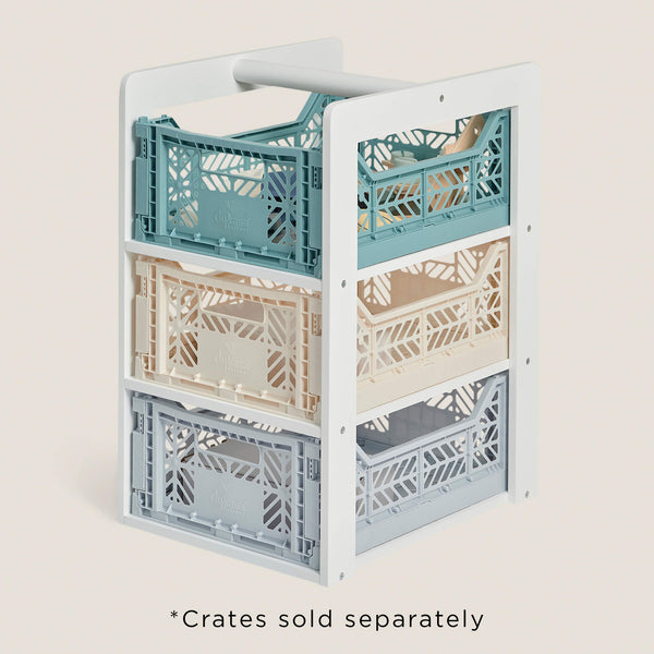 Carter Midi Crate Storage Tower, White