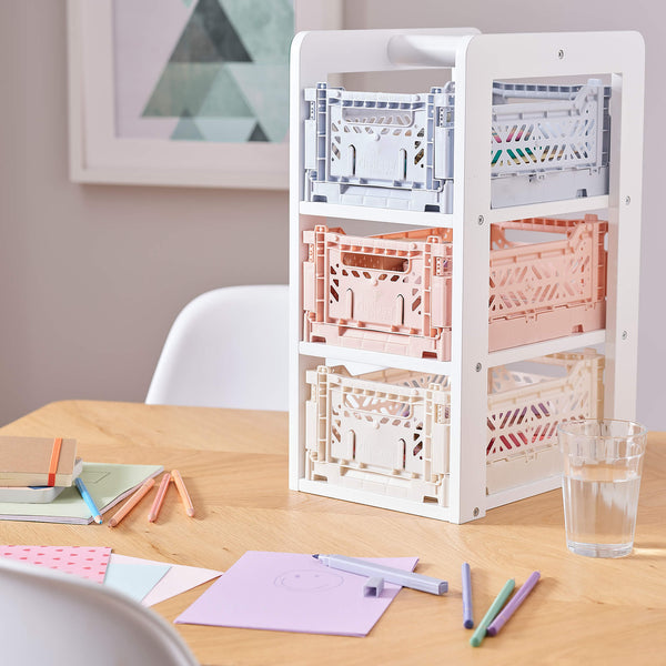Carter Mini Crate Storage Tower, White