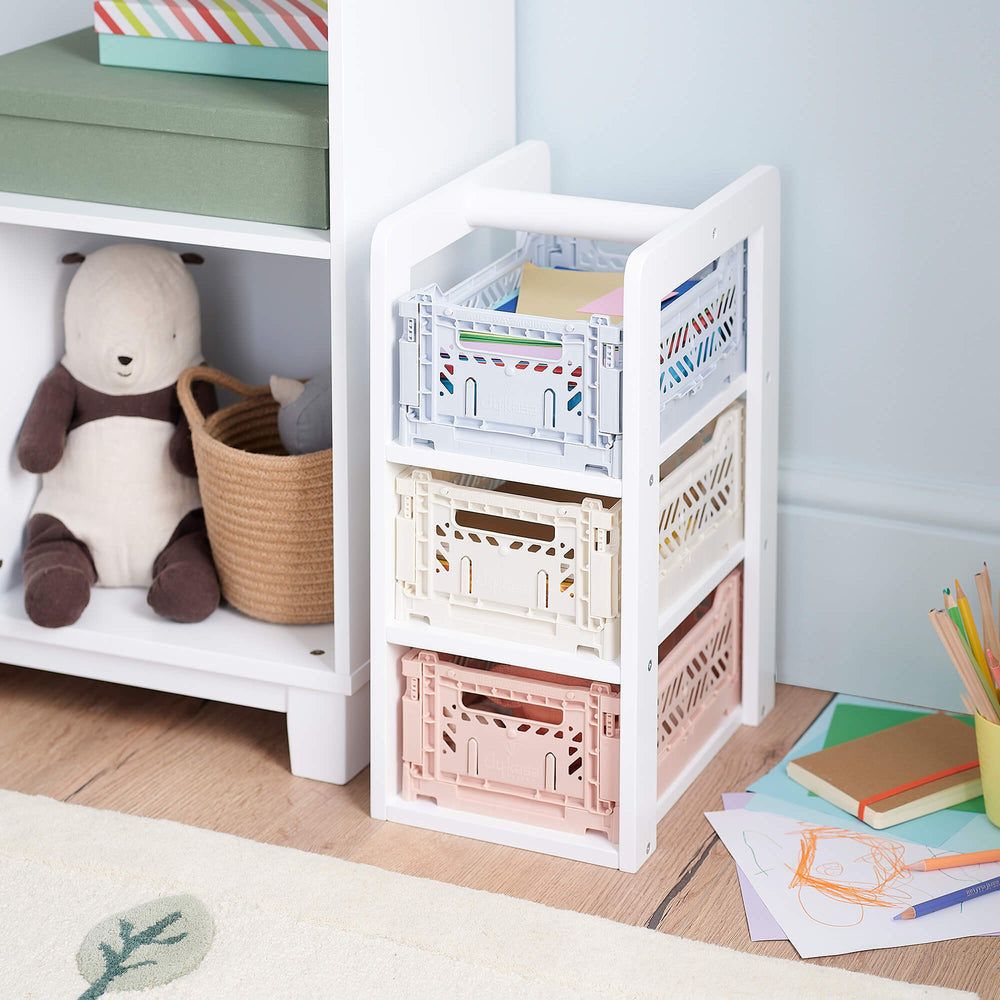 Carter Mini Crate Storage Tower, White
