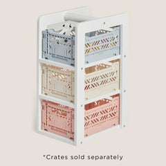 Carter Mini Crate Storage Tower, White