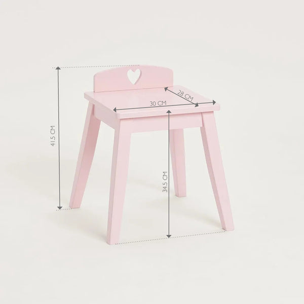 Sweetheart Dressing Table & Stool, Chalk Pink