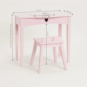 Sweetheart Dressing Table & Stool, Chalk Pink
