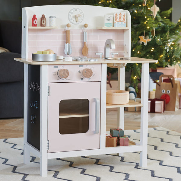 Let's Bake Wooden Play Kitchen Set, Pale Pink