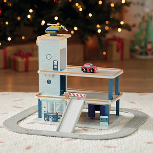 Wooden Toy Garage with Track