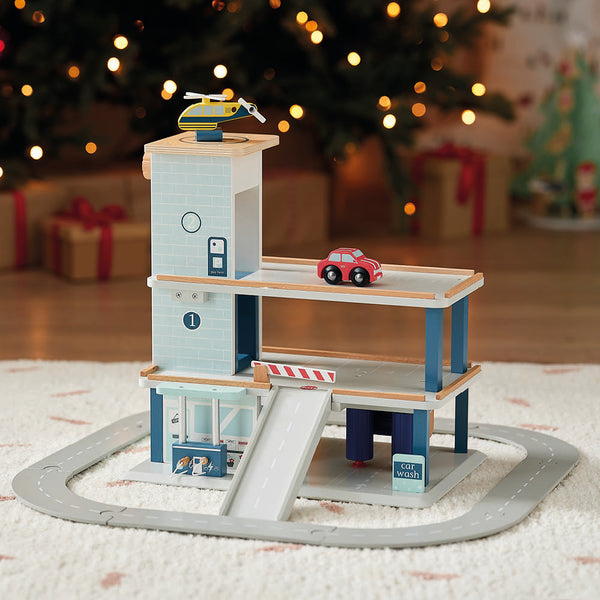 Wooden Toy Garage with Track
