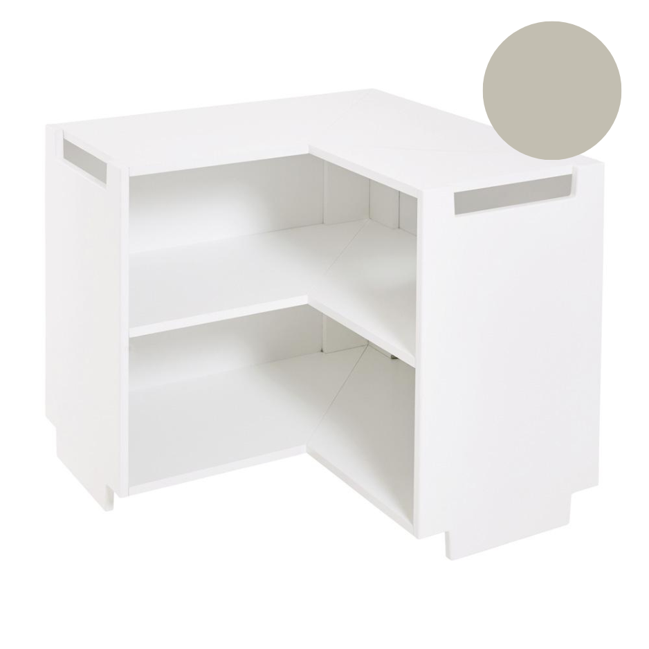 Alba Modular Storage, Corner Shelf - Pale Grey