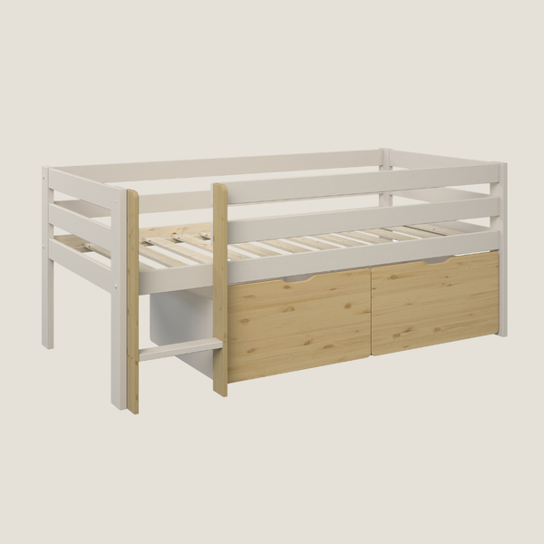 Cove Low Cabin Bed with Storage Drawers, Mushroom