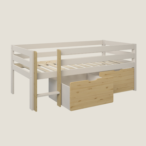 Cove Low Cabin Bed with Storage Drawers, Mushroom