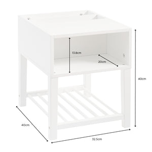 Croft Bedside Table, White