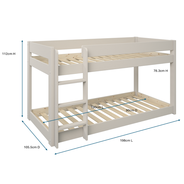 Drift Low Bunk Bed, Mushroom