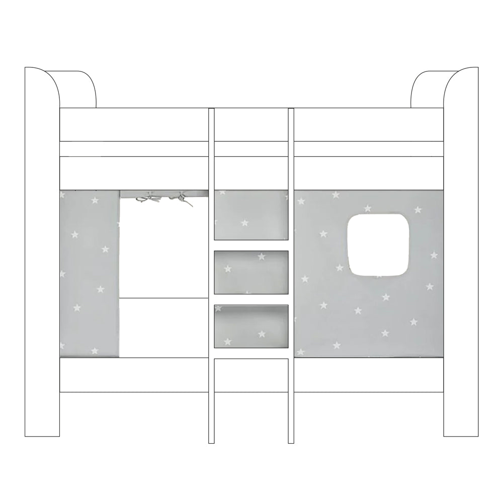 Paddington Bed Curtains, Grey Stardust