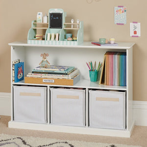 Canvas Storage Cube, Blue Stripe