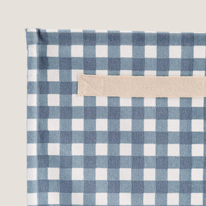 Canvas Storage Cube, Blue Gingham