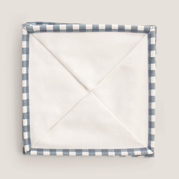 Canvas Storage Cube, Blue Gingham