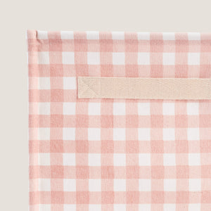 Canvas Storage Cube, Pink Gingham