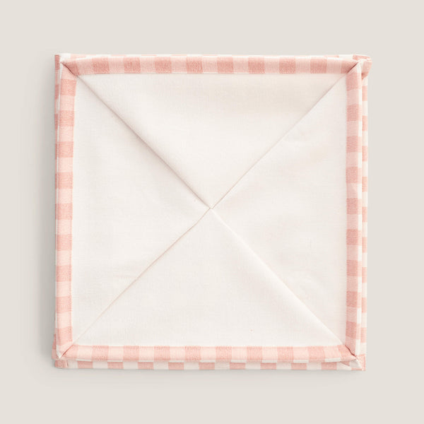 Canvas Storage Cube, Pink Gingham