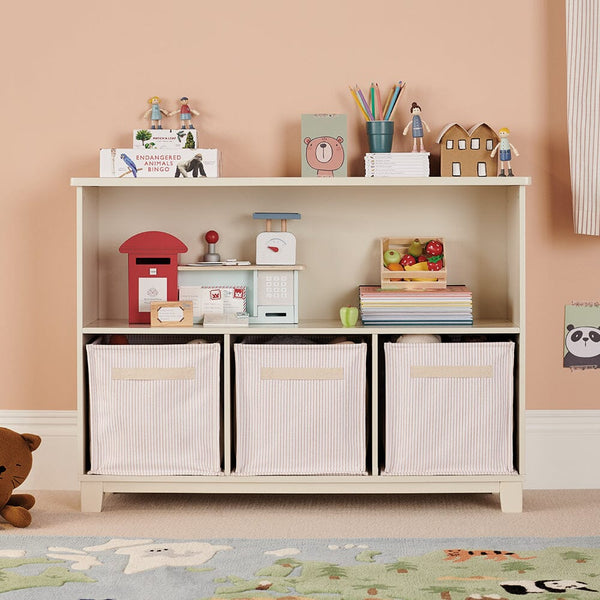 Canvas Storage Cube, Natural Stripe