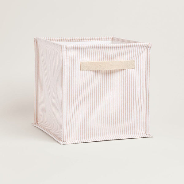 Canvas Storage Cube, Natural Stripe