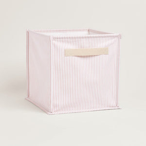 Canvas Storage Cube, Pink Stripe	
